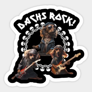 DACHS ROCK! Awesome Dachshund Trio Rock Band Sticker